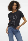 Vero Moda Merle Outline Graphic T-Shirt, Black