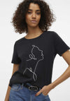 Vero Moda Merle Outline Graphic T-Shirt, Black