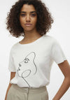 Vero Moda Merle Outline Graphic T-Shirt, Snow White