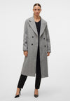 Vero Moda Anna Long Wool Coat, Light Grey