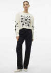 Vero Moda Gaia Floral Embroidered Jumper, Cream