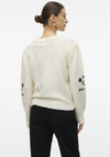 Vero Moda Gaia Floral Embroidered Jumper, Cream