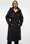 Vero Moda Jane Long Padded Hooded Coat, Black