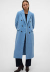 Vero Moda Densia Long Wool Coat, Allure Blue