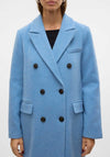 Vero Moda Densia Long Wool Coat, Allure Blue