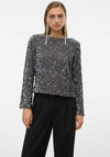 Vero Moda Bella Boatneck Top, Silver