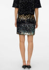 Vero Moda Ria Sequin Ombre Mini Skirt, Black Multi