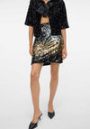 Vero Moda Ria Sequin Ombre Mini Skirt, Black Multi