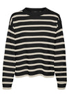 Vero Moda Saba Striped Boxy Jumper, Black and Cream