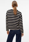 Vero Moda Saba Striped Boxy Jumper, Black and Cream