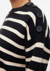 Vero Moda Saba Striped Boxy Jumper, Black and Cream