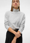 Vero Moda Ebba Polo Neck Fleece Sweater, Grey