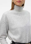 Vero Moda Ebba Polo Neck Fleece Sweater, Grey