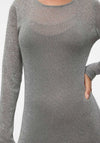 Vero Moda Cass Knit Bodycon Dress, Silver