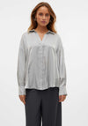 Vero Moda Queeny Metallic Shirt, Silver