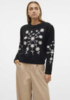 Vero Moda Gaia Floral Embroidered Jumper, Black