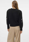 Vero Moda Gaia Floral Embroidered Jumper, Black