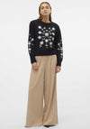 Vero Moda Gaia Floral Embroidered Jumper, Black