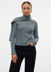 Vero Moda Zoey Wrap Neck Pullover, Grey