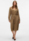 Vero Moda Vica Belted Shirt Dress, Brown