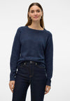 Vero Moda Doffy Round Neck Knit Jumper, Navy Blazer