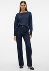 Vero Moda Doffy Round Neck Knit Jumper, Navy Blazer