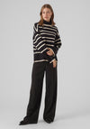 Vero Moda Saba Striped Rollneck Sweater, Black