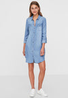 Vero Moda Silla Mini Denim Shirt Dress, Light Blue