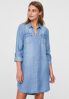 Vero Moda Silla Mini Denim Shirt Dress, Light Blue