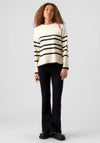 Vero Moda Saba Stripe Print Sweater, Birch & Black