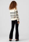 Vero Moda Saba Stripe Print Sweater, Birch & Black