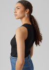 Vero Moda Round Neck Vest Top, Black