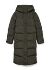 Vero Moda Erica Holly Long Puffer Coat, Green