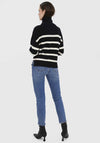 Vero Moda Saba Striped Zip Neck Sweater, Black