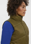 Vero Moda Uppsala Padded Long Gilet, Olive Green