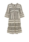 Vero Moda Aztec Print Tunic Smock Mini Dress, Ibiza Black & Birch