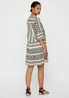 Vero Moda Aztec Print Tunic Smock Mini Dress, Ibiza Black & Birch