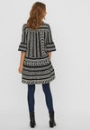 Vero Moda Aztec Print Tunic Smock Mini Dress, Black & Birch