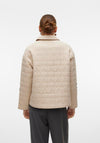 Vero Moda Laura Embroidered Short Quilted Jacket, Oatmeal