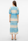 Vero Moda Rosanna Aztec Print Maxi Dress, Birch & Ibiza Blue