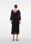 Vero Moda Luna Lace Midi Dress, Black