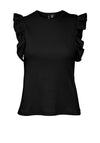 Vero Moda Marni Frill Sleeve Top, Black