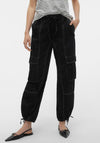 Vero Moda Kim Cotton Cargo Trousers, Black