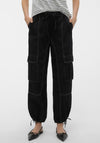 Vero Moda Kim Cotton Cargo Trousers, Black