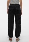 Vero Moda Kim Cotton Cargo Trousers, Black