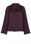 Vila Lutto Satin High Neck Top, Plum Perfect