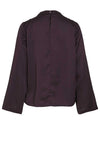 Vila Lutto Satin High Neck Top, Plum Perfect