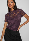 Vila Stasia Lace Top, Plum Perfect