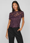 Vila Stasia Lace Top, Plum Perfect