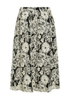 Vila Kala Floral Print Midi Skirt, Meteorite